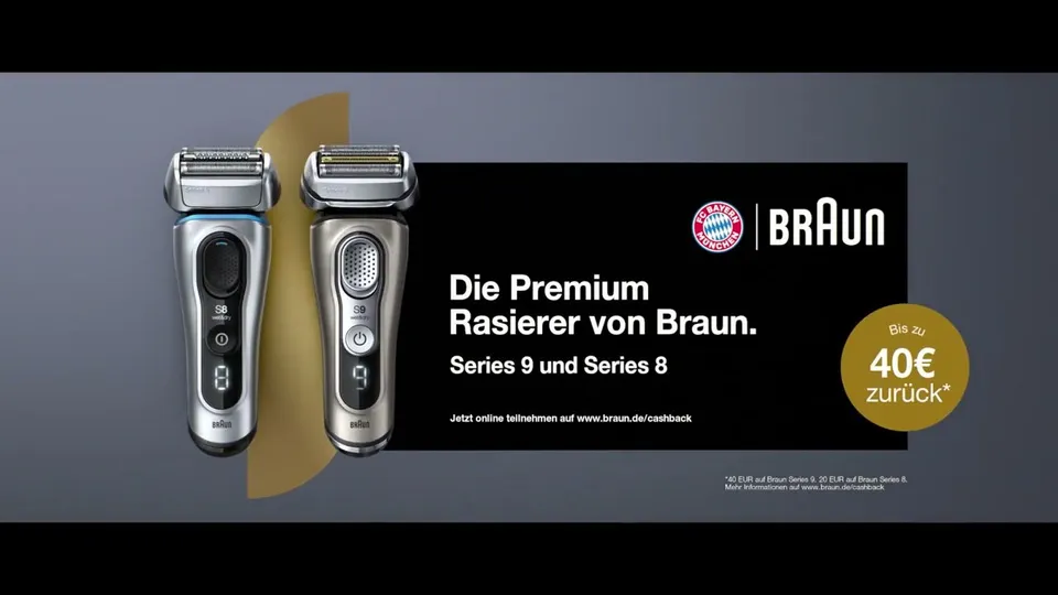 Still from the spot BRAUN × FC BAYERN – SERIES 9 TAG-ON